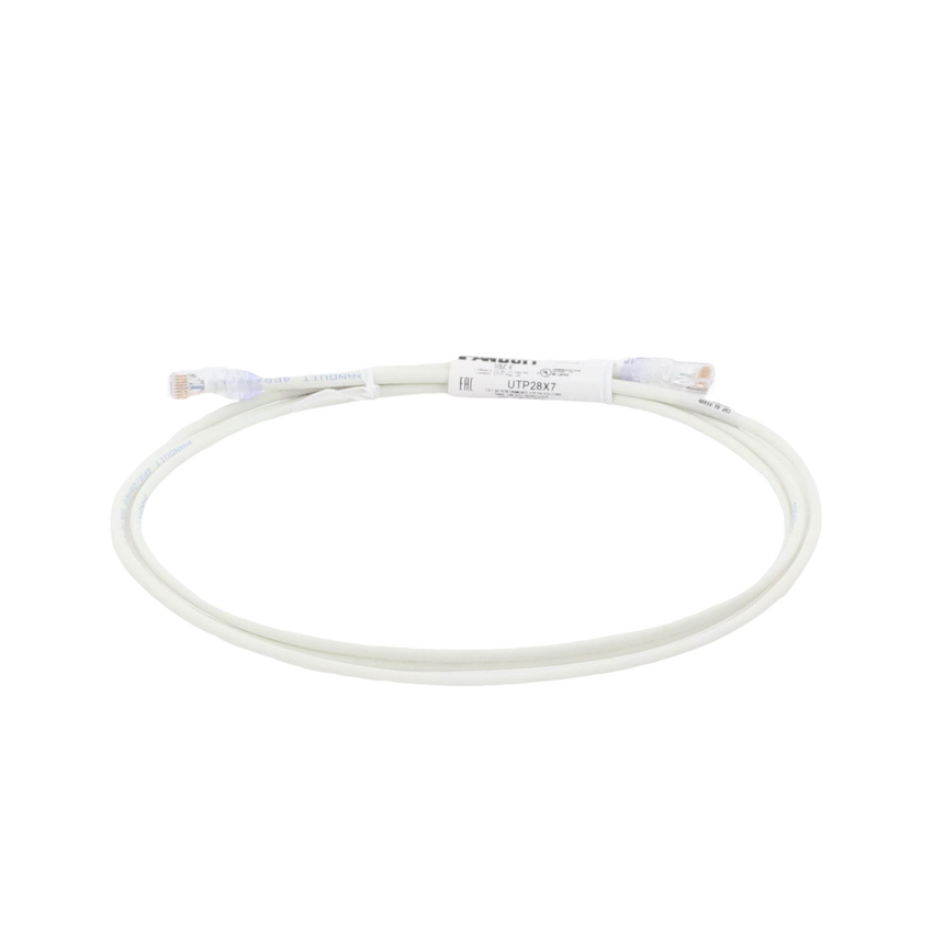 Cable de Parcheo UTP Cat6A, CM/LSZH, Diámetro Reducido (28AWG), Color Blanco Mate, 2.13 Metros (7 Pies)