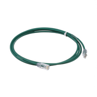 Cable de Parcheo UTP Cat6A, CM/LSZH, Diámetro Reducido (28AWG), Color Verde, 2.13 Metros (7 Pies)