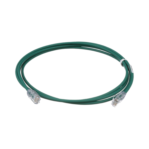 Cable de Parcheo UTP Cat6A, CM/LSZH, Diámetro Reducido (28AWG), Color Verde, 7ft