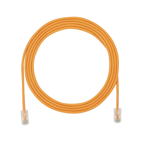 Cable de Parcheo UTP Cat6A, CM/LSZH, Diámetro Reducido (28AWG), Color Naranja, 7ft