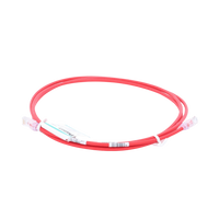 Cable de Parcheo UTP Cat6A, CM/LSZH, Diámetro Reducido (28AWG), Color Rojo, 2.13 Metros (7 Pies)
