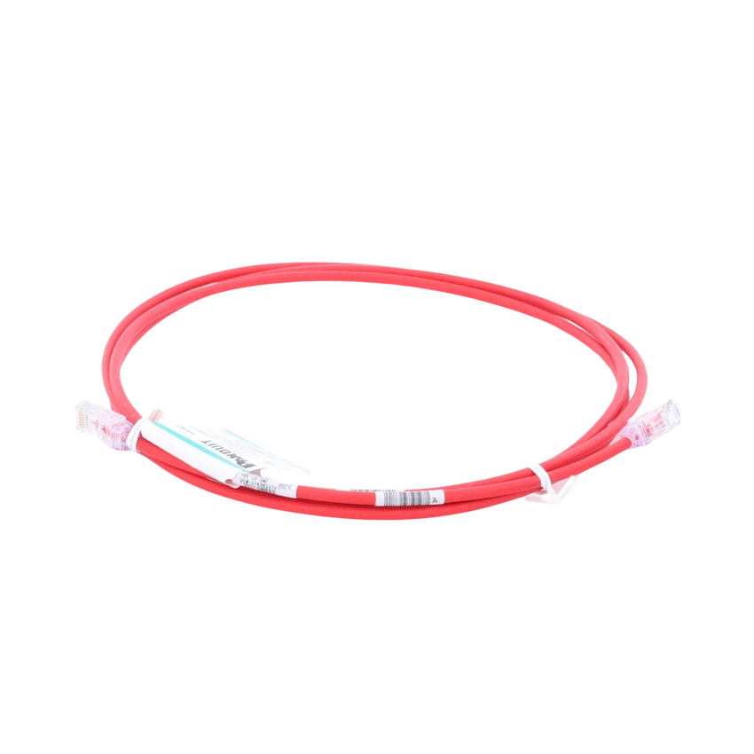 Cable de Parcheo UTP Cat6A, CM/LSZH, Diámetro Reducido (28AWG), Color Rojo, 2.13 Metros (7 Pies)