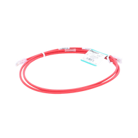 Cable de Parcheo UTP Cat6A, CM/LSZH, Diámetro Reducido (28AWG), Color Rojo, 2.13 Metros (7 Pies)