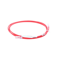 Cable de Parcheo UTP Cat6A, CM/LSZH, Diámetro Reducido (28AWG), Color Rojo, 2.13 Metros (7 Pies)