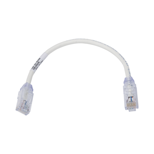 Cable de Parcheo UTP, Cat6A, Diámetro Reducido (28 AWG), CM/LSZH, Color Blanco Mate, 8in (20.3cm)