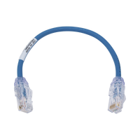 Cable de Parcheo UTP, Cat6A, Diámetro Reducido (28 AWG), CM/LSZH, Color Azul, 8in (20.3cm)