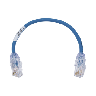 Cable de Parcheo UTP, Cat6A, Diámetro Reducido (28 AWG), CM/LSZH, Color Azul, 8in (20.3cm)