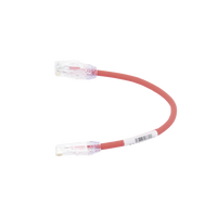 Cable de Parcheo UTP, Cat6A, Diámetro Reducido (28 AWG), CM/LSZH, Color Rojo, 20.3 cm (8 Pulgadas)