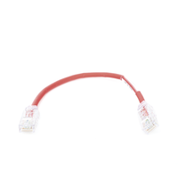 Cable de Parcheo UTP, Cat6A, Diámetro Reducido (28 AWG), CM/LSZH, Color Rojo, 20.3 cm (8 Pulgadas)