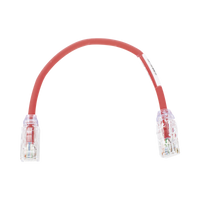 Cable de Parcheo UTP, Cat6A, Diámetro Reducido (28 AWG), CM/LSZH, Color Rojo, 8in (20.3cm)