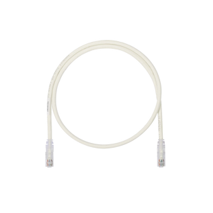Cable de Parcheo UTP, Cat6A, 24 AWG, CM, Color Blanco, 0.3 Metros (1 Pie)