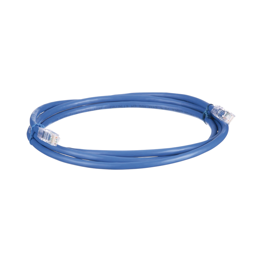 Cable de Parcheo UTP, Cat6A, 24 AWG, CM, Color Azul, 6.1 Metros (20 Pies)
