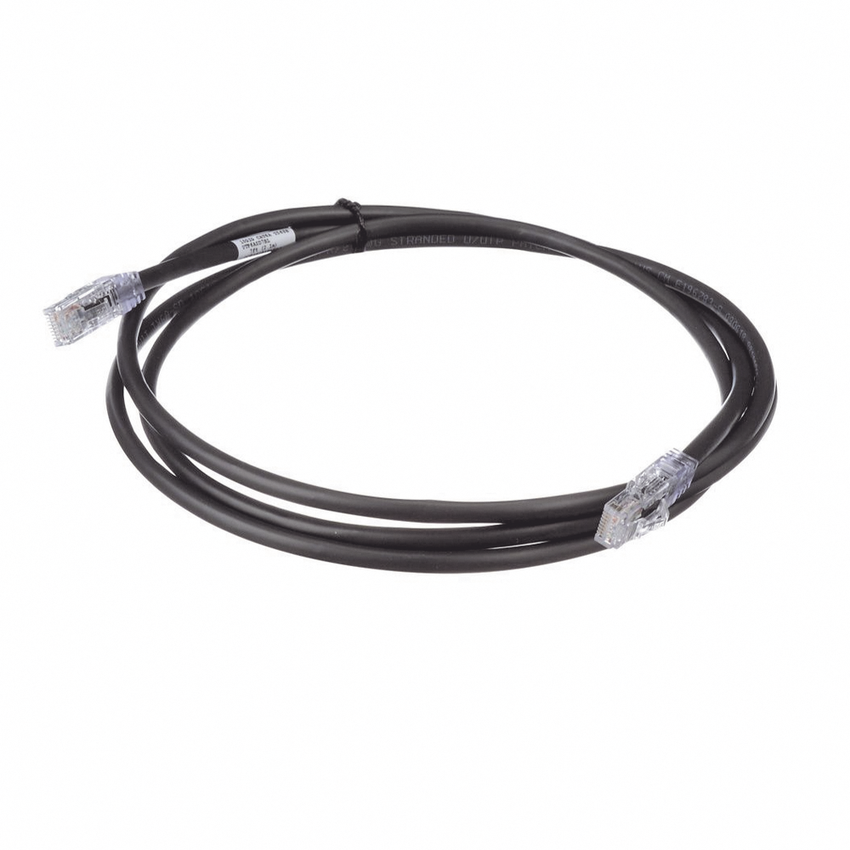 Cable de Parcheo UTP, Cat6A, 24 AWG, CM, Color Negro, 2.13 Metros (7 Pies)