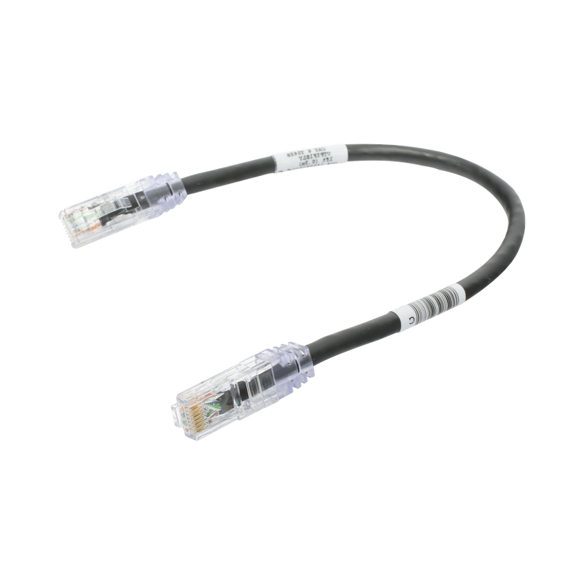 Cable de Parcheo TX6, UTP Cat6, 24 AWG, CM, Color Negro, 0.3 Metros (1 Pie)