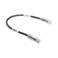 Cable de Parcheo TX6, UTP Cat6, 24 AWG, CM, Color Negro, 0.3 Metros (1 Pie)