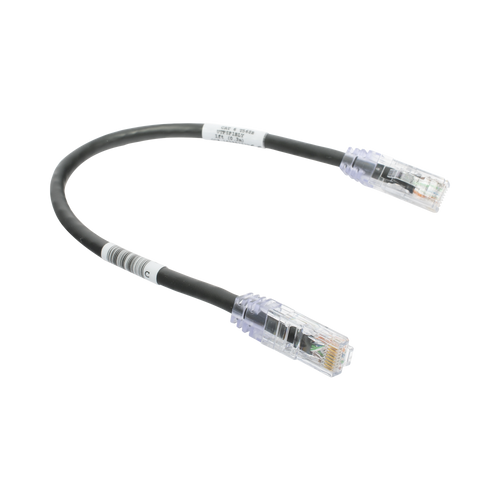 Cable de Parcheo TX6, UTP Cat6, 24 AWG, CM, Color Negro, 0.3 Metros (1 Pie)