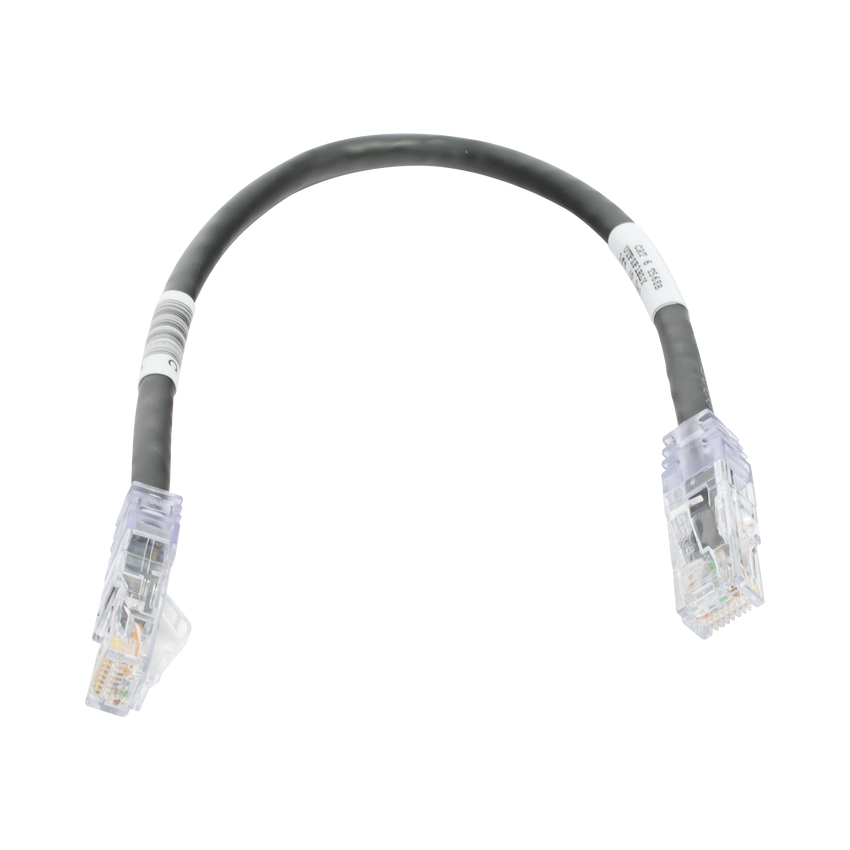 Cable de Parcheo TX6, UTP Cat6, 24 AWG, CM, Color Negro, 0.3 Metros (1 Pie)
