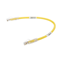 Cable de Parcheo TX6, UTP Cat6, 24 AWG, CM, Color Amarillo, 0.3 Metros (1 Pie)