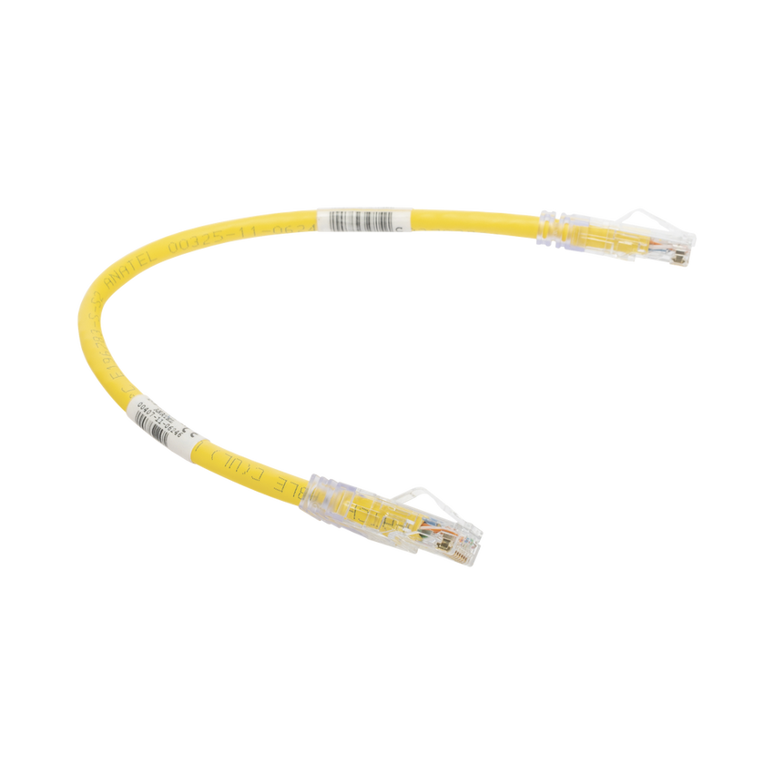 Cable de Parcheo TX6, UTP Cat6, 24 AWG, CM, Color Amarillo, 0.3 Metros (1 Pie)
