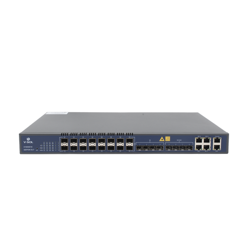 OLT de 16 puertos EPON con 12 puertos Uplink (4 puertos Gigabit Ethernet + 4 puertos SFP + 4 puertos SFP+) , hasta 1,024 ONUS