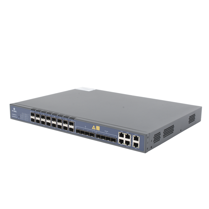 OLT de 16 puertos EPON con 12 puertos Uplink (4 puertos Gigabit Ethernet + 4 puertos SFP + 4 puertos SFP+) , hasta 1,024 ONUS