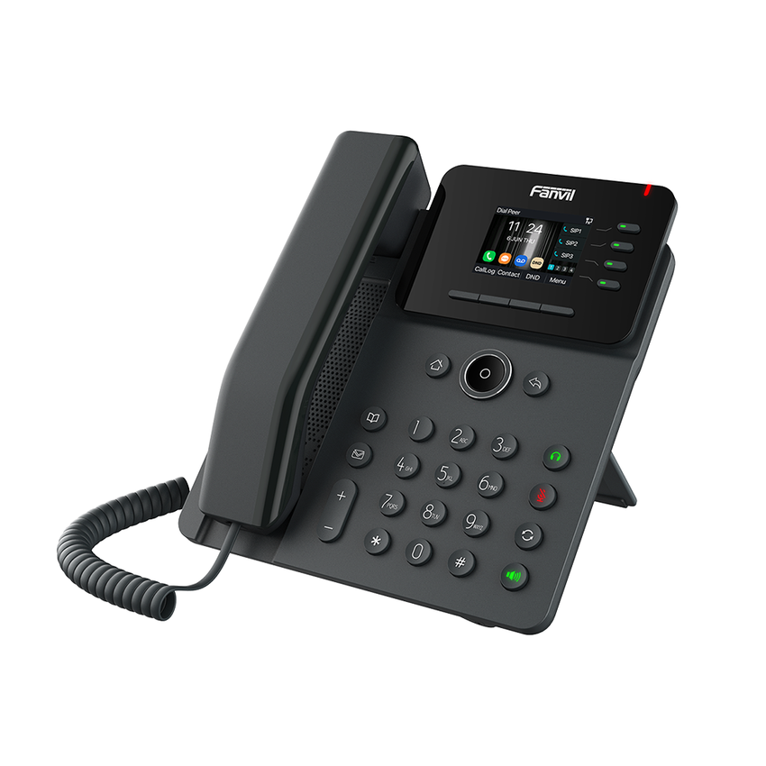 Teléfono IP Wi-Fi Empresarial,Bluetooth, 4 líneas SIP, pantalla a color 2.4", PoE, puertos Gigabit, conferencia local de 6 vías.