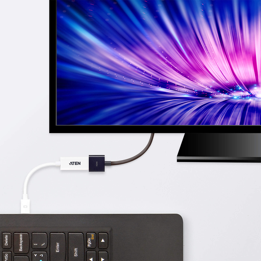 Adaptador de Mini DisplayPort a HDMI | Compatible con productos Macintosh | Admite sonido Dolby True HD y DTS HD Master Audio |