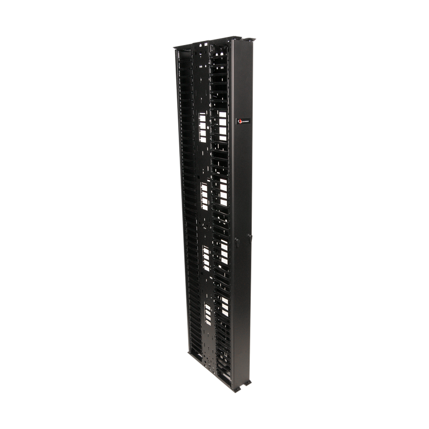 Organizador RouteIT Vertical Doble de 45UR,  Fabricado en Acero Laminado en Frío 16AWG, 6in (152mm) de Ancho