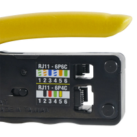 Ponchadora/Pelacables/Cortacables Compacta con Matraca para Conectores  RJ45 y RJ11/RJ12.
