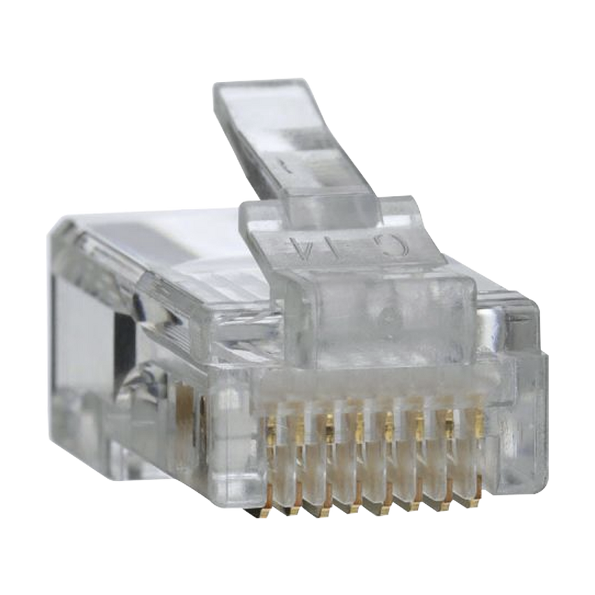 Conectores modulares de datos RJ45/CAT5e, paquete de 100 unidades.