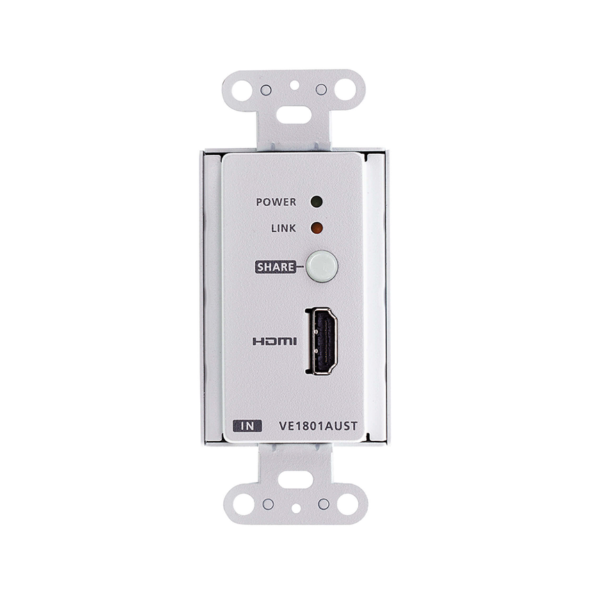 Transmisor HDMI | 4K a 40 metros | HDBaseT-Lite con placa de pared estadounidense/PoH