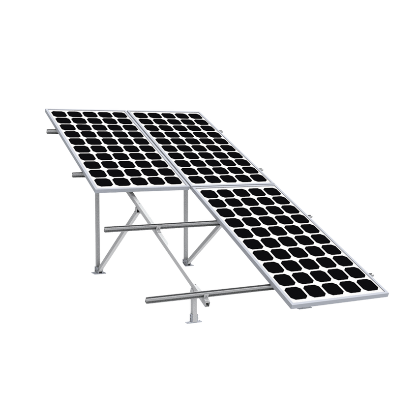 Montaje para Panel Solar 2X2, Riel 5 de 2700mm para Módulos con Espesor de 30-35mm, Vel. de Viento Máx. 136km/h