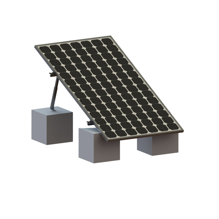 Montaje para Panel Solar, Riel "8" de 1400mm para Módulos con Espesor de 35mm, Velocidad de Viento Máx. 136km/h (20° a 45°)