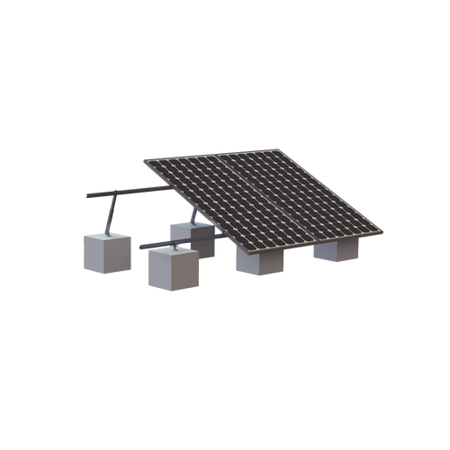 Montaje para 3 Panel Solar, Riel "8" de 4050mm para Módulos con Espesor de 35mm, Velocidad de Viento Máx. 136km/h (20° a 45°)