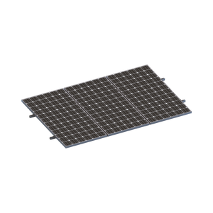 Kit De Minirieles Para Panel Solar Arreglo 1X3  Para Instalación Plano En Lámina