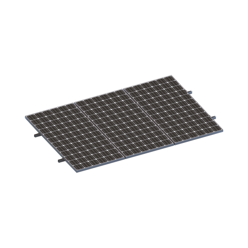 Kit De Minirieles Para Panel Solar Arreglo 1X3  Para Instalación Plano En Lámina