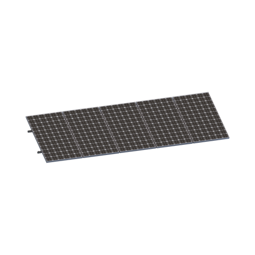 Kit De Minirieles Para Panel Solar Arreglo 1X5 Para Instalación Plano En Lámina