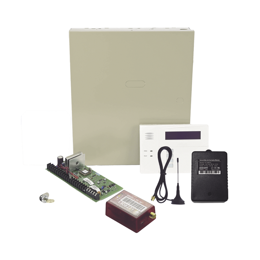 (2 Años 4GLTEM/5G ILIMITADO INCLUIDO)  Kit Vista48LA con comunicador 4GLTEM/5G MN01, Teclado, Gabinete y Transformador