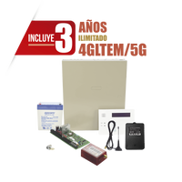 (3 Años 4GLTEM/5G ILIMITADO INCLUIDO)  Kit Vista48LA con comunicador 4GLTEM/5G MN01, Teclado, Gabinete, Batería y Transformador