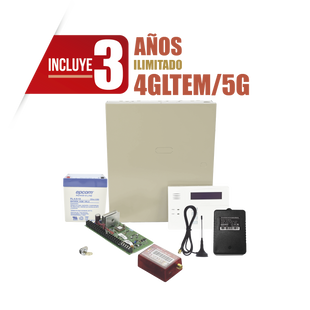 (3 Años 4GLTEM/5G ILIMITADO INCLUIDO)  Kit Vista48LA con comunicador 4GLTEM/5G MN01, Teclado, Gabinete, Batería y Transformador