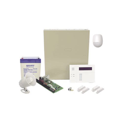 Sistema de Alarma Cableado con Sensores de Movimiento, Contactos de Puerta o Ventana y Sirena