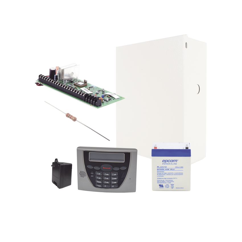 Panel de Alarma VISTA48LA con Teclado Alfanumérico 6460S, Batería y Transformador