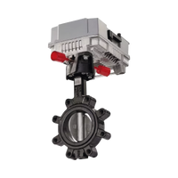 Valvula de 2 vias tipo mariposa con conexiones tipo brida de 4 pulgadas