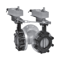 Valvula de 3 vias tipo mariposa con conexiones tipo brida de 4 "