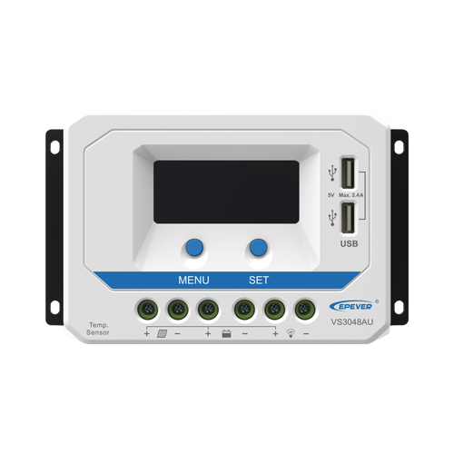 Controlador Solar de Carga PWM 12/24/36/48 V 30 A, Salida USB, con Display