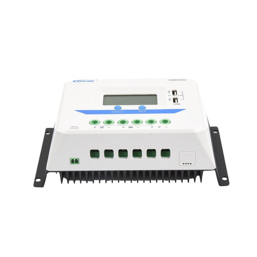 Controlador Solar de Carga PWM 12/24V 60 A, Salida USB, con Display