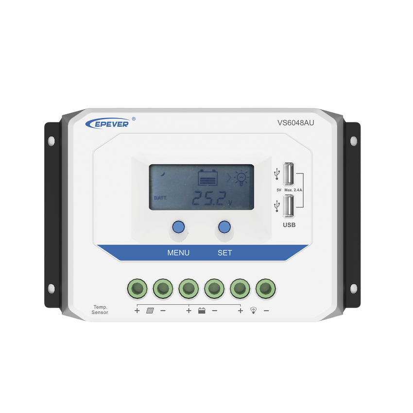 Controlador Solar de Carga PWM 12/24V/36/48V 60 A 60 A, Salida USB, con Display