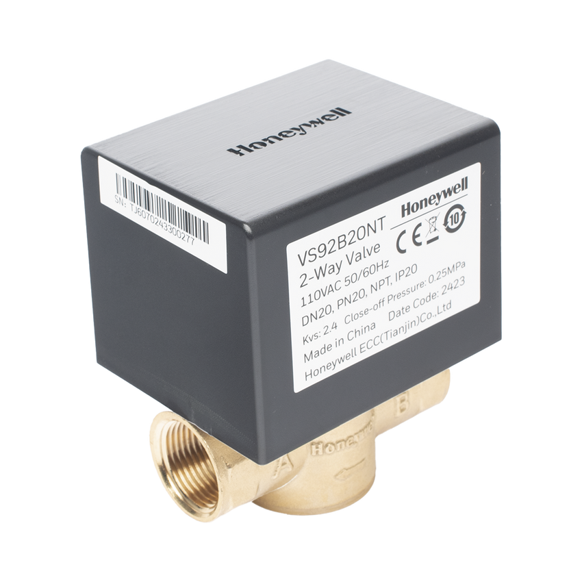 Válvula 1/2" de control eléctrica VS9 para fan coil: DN20: PN20: 2 vías: 110 V CA: conexión NPT