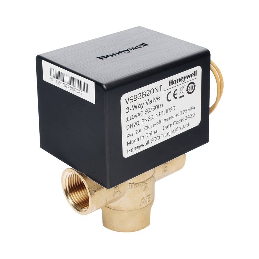 Válvula 1/2" de control eléctrica VS9 para fan coil: DN20: PN20: 3 vías: 110 V CA: conexión NPT