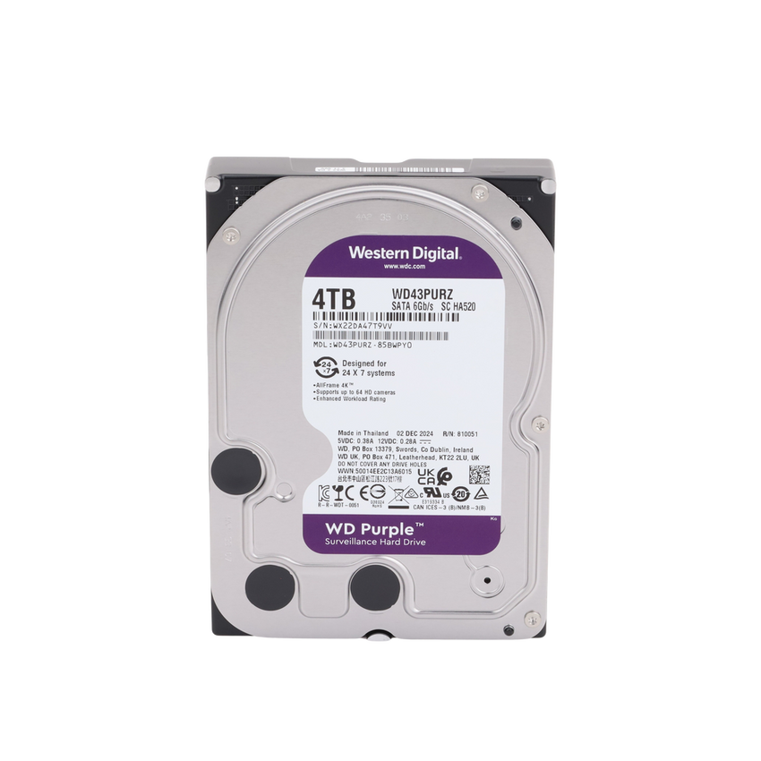 Disco Duro PURPLE de 4TB / 3 AÑOS DE GARANTÍA / Para Videovigilancia